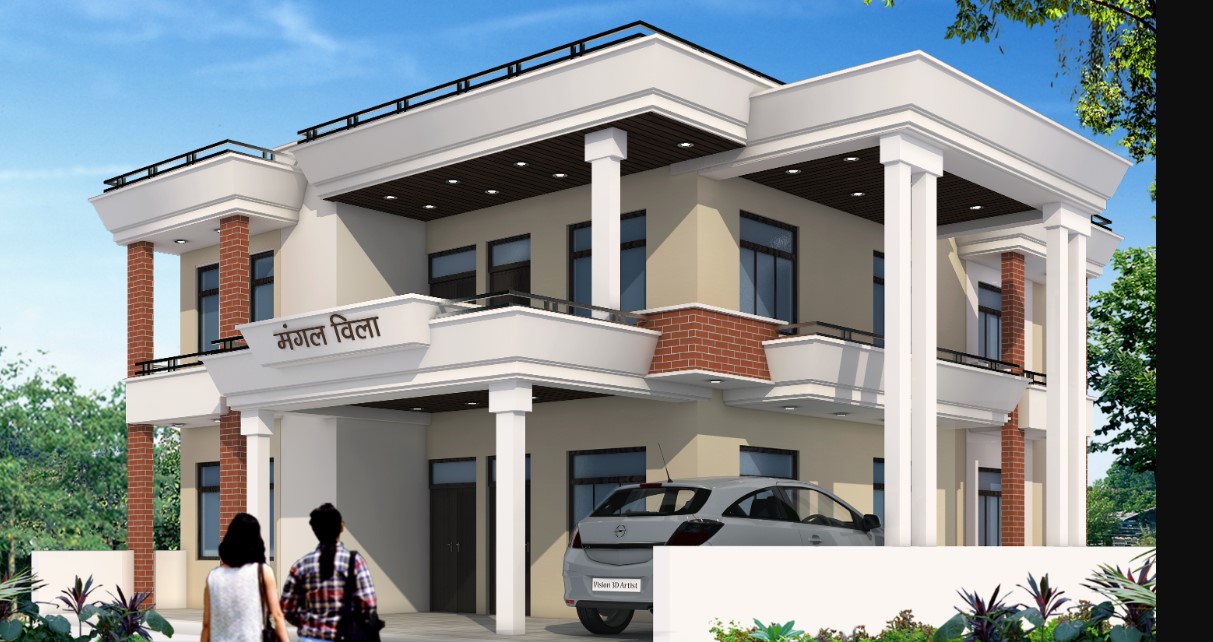 Duplex House Designs With Covered Car Parking 